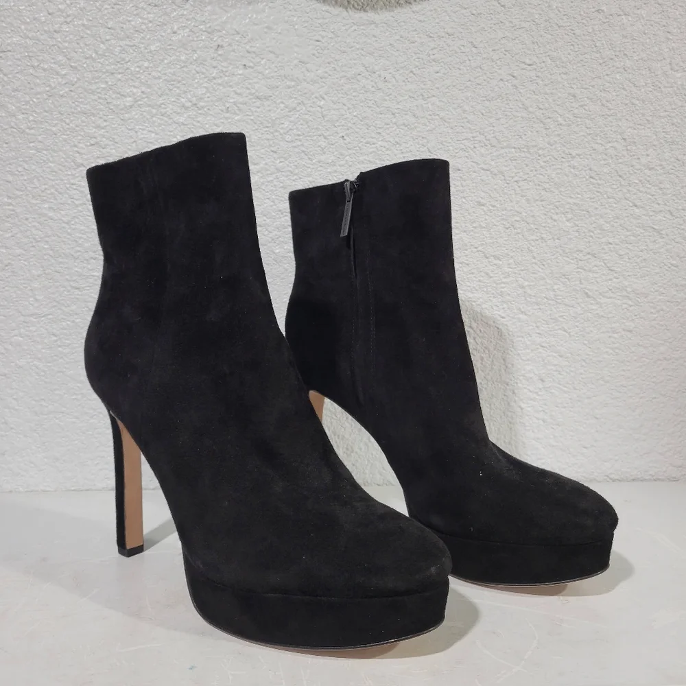 Veronica Beard Dali Black Suede Platform Ankle Boots Size 8 New - Picture 5 of 11